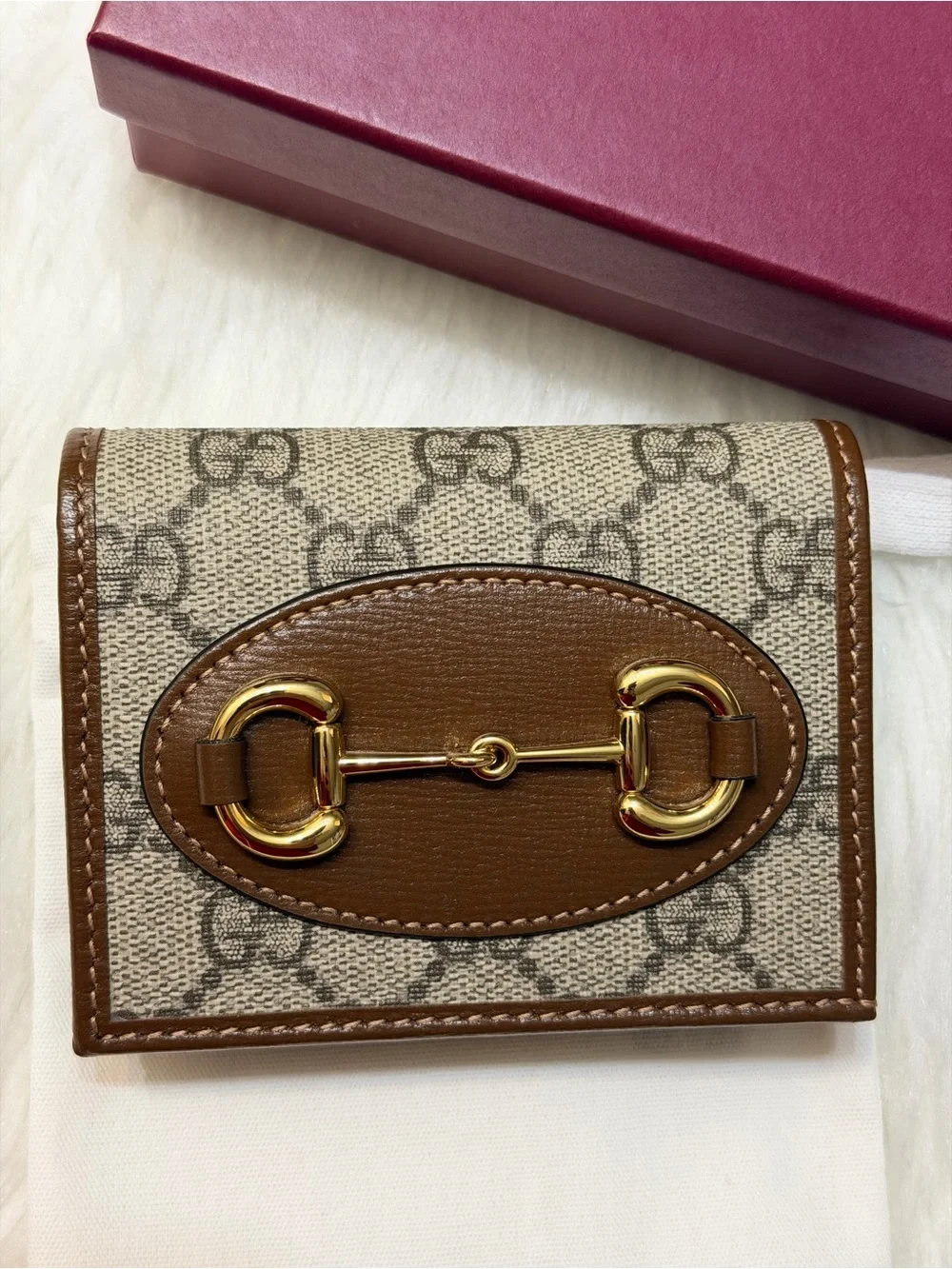 NEW✨Gucci GG Supreme Canvas Horsebit Bifold Wallet - Picture 10 of 14